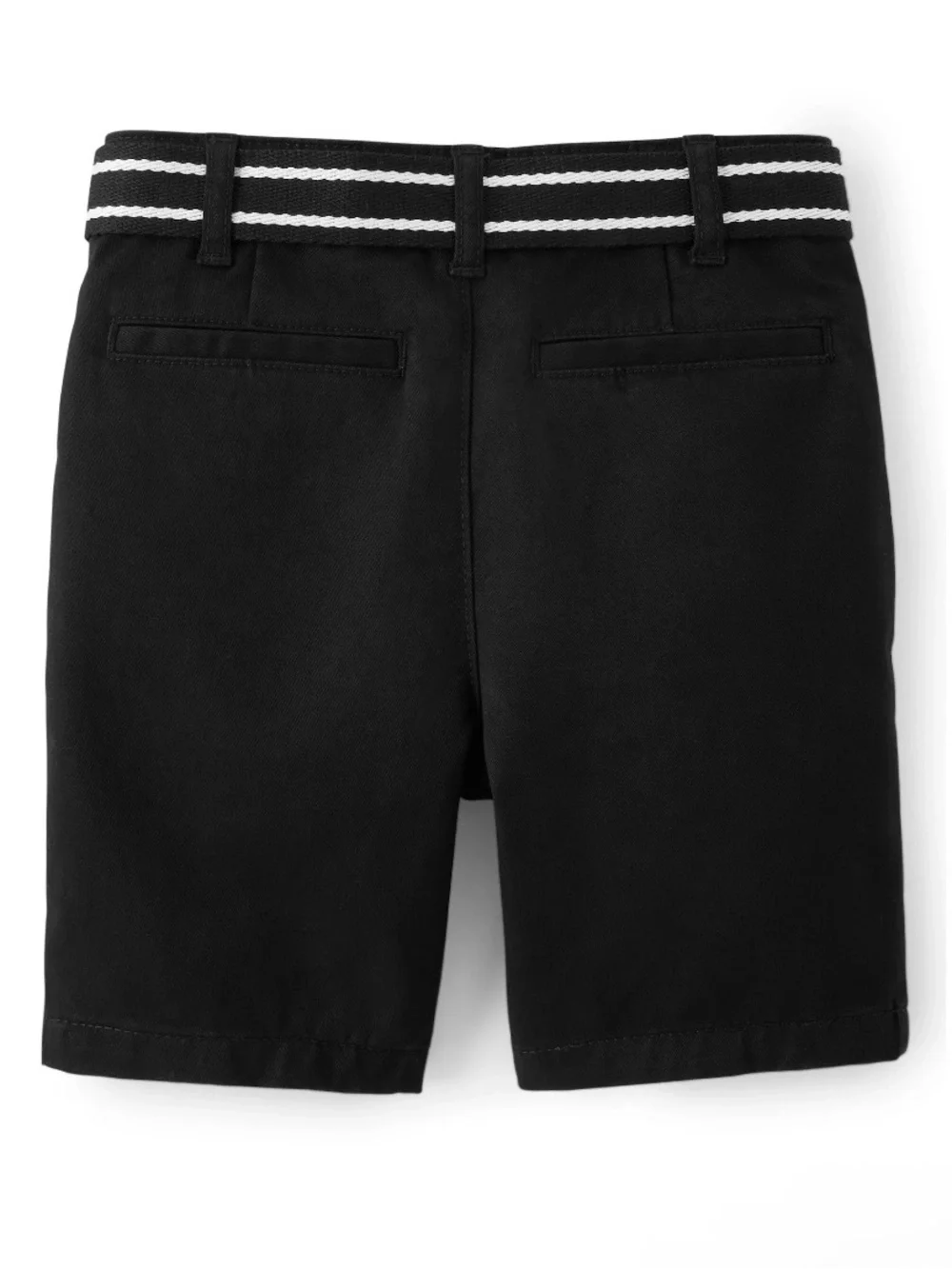 Gymboree Boys Black Wrinkle-Resistant Belted Chino Uniform Shorts Size 7
